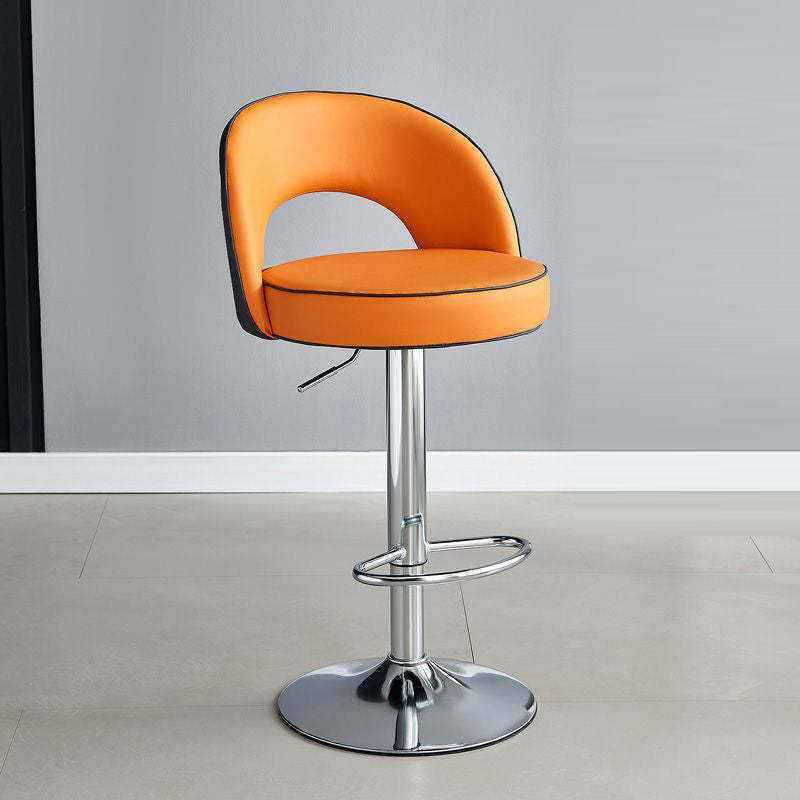 Modern Leather Metal Liftable Swivel Bar Stool