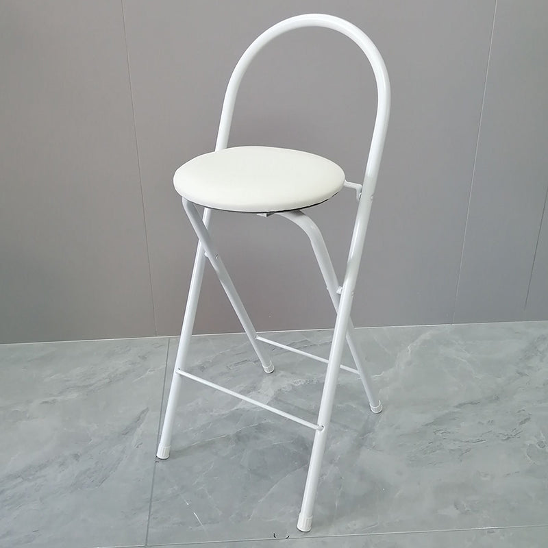 Minimalist Steel Engineered Wood Leather Foldable Bar Stool