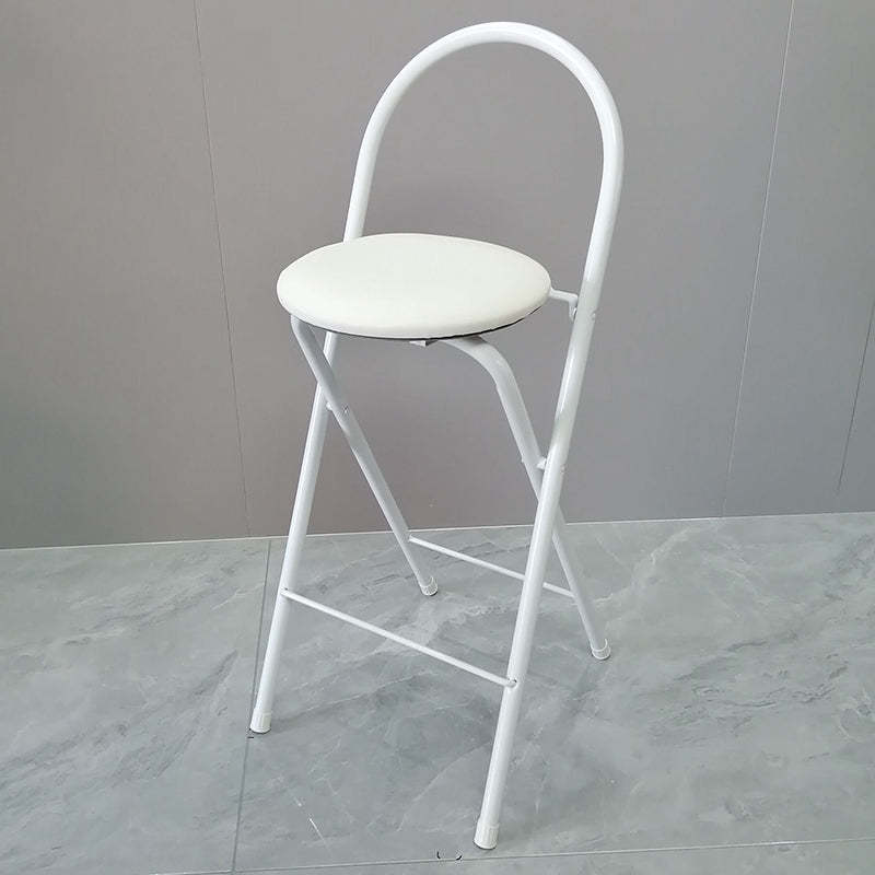 Minimalist Steel Engineered Wood Leather Foldable Bar Stool