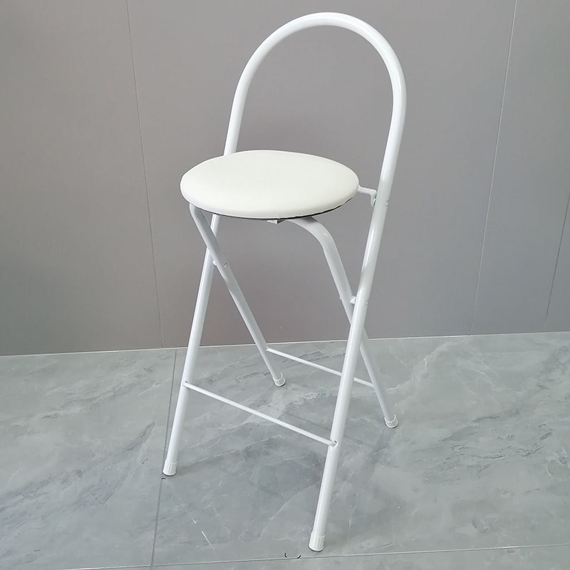 Minimalist Steel Engineered Wood Leather Foldable Bar Stool
