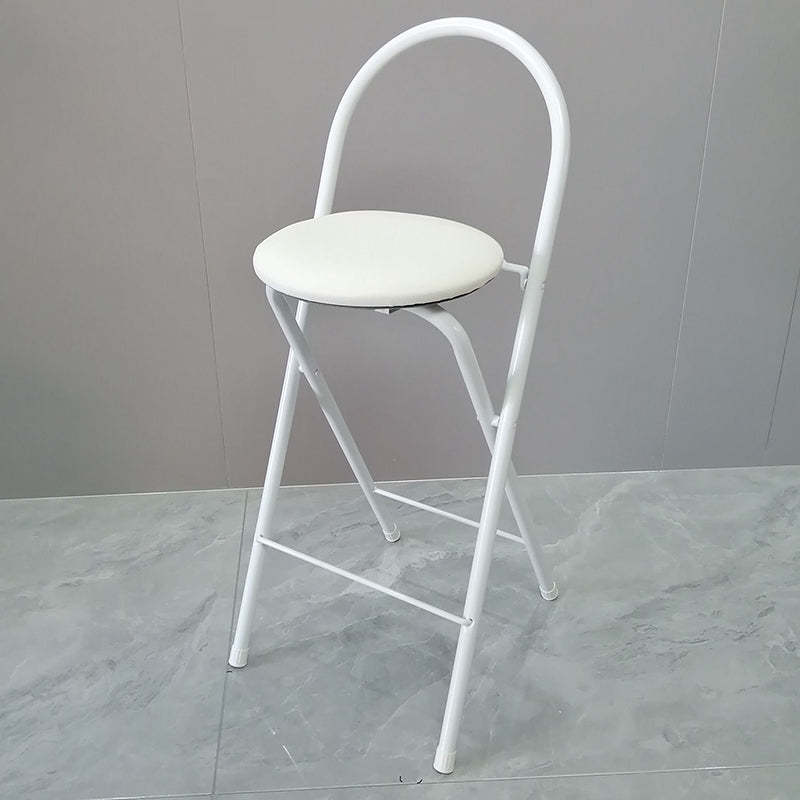Minimalist Steel Engineered Wood Leather Foldable Bar Stool