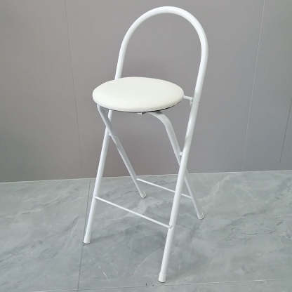 Minimalist Steel Engineered Wood Leather Foldable Bar Stool