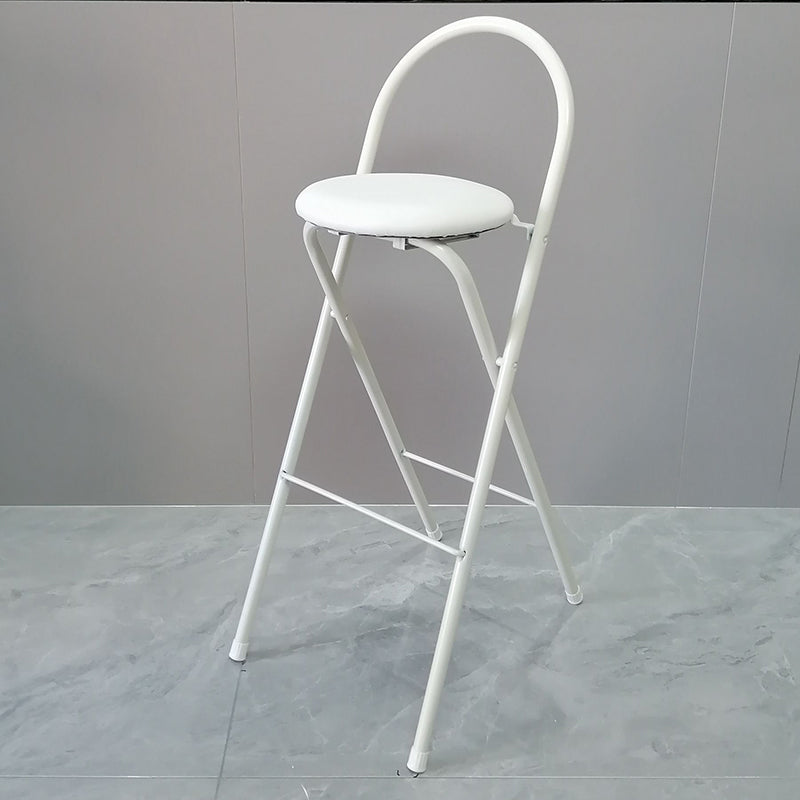Minimalist Steel Engineered Wood Leather Foldable Bar Stool