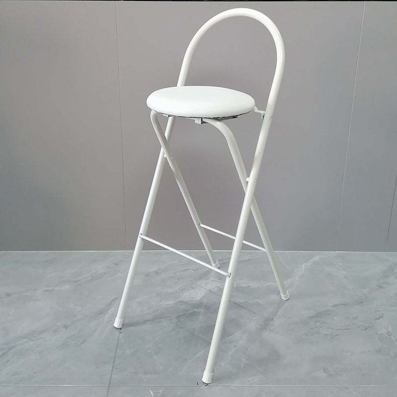Minimalist Steel Engineered Wood Leather Foldable Bar Stool