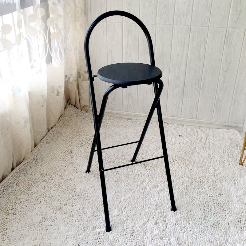 Minimalist Steel Engineered Wood Leather Foldable Bar Stool