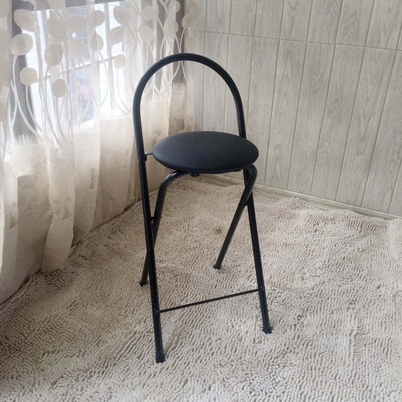 Minimalist Steel Engineered Wood Leather Foldable Bar Stool