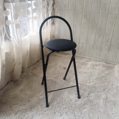 Minimalist Steel Engineered Wood Leather Foldable Bar Stool