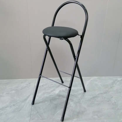 Minimalist Steel Engineered Wood Leather Foldable Bar Stool