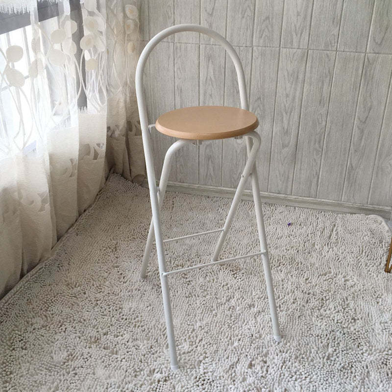Minimalist Steel Engineered Wood Leather Foldable Bar Stool
