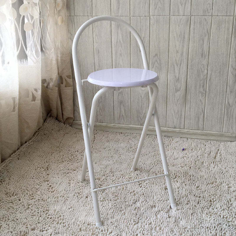Minimalist Steel Engineered Wood Leather Foldable Bar Stool