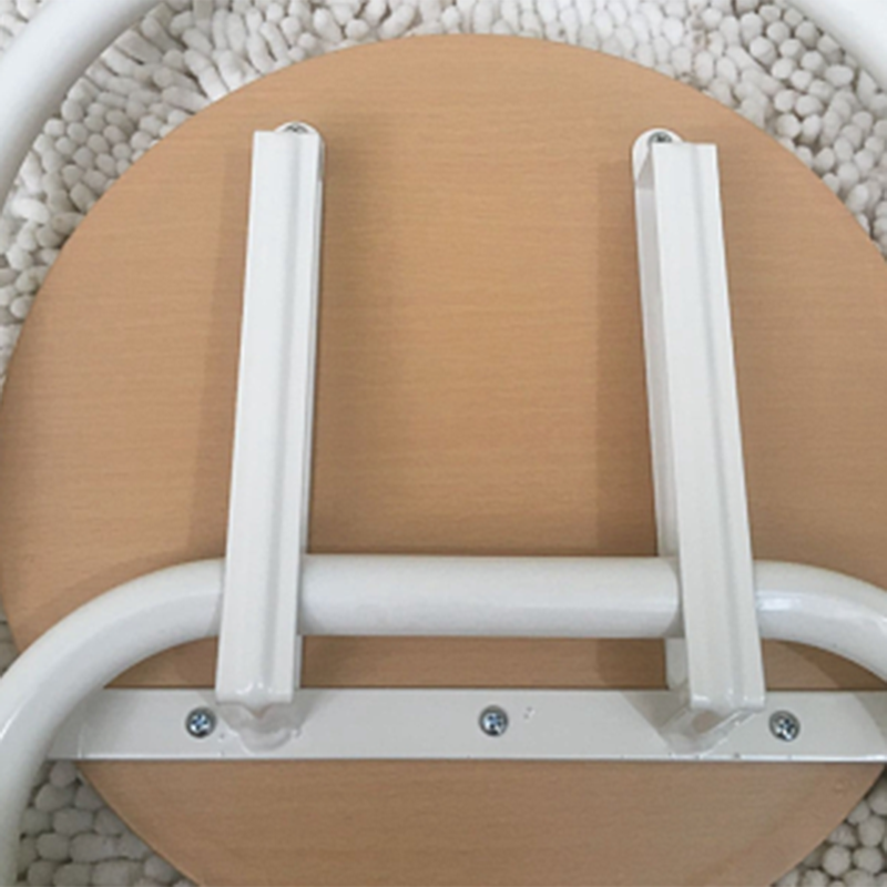 Minimalist Steel Engineered Wood Leather Foldable Bar Stool — White - MDF
