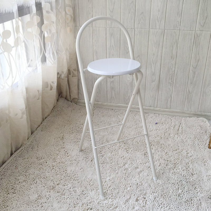 Minimalist Steel Engineered Wood Leather Foldable Bar Stool