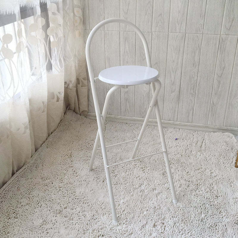 Minimalist Steel Engineered Wood Leather Foldable Bar Stool