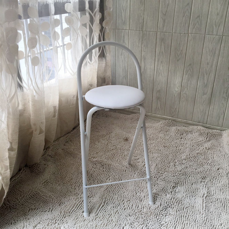 Minimalist Steel Engineered Wood Leather Foldable Bar Stool