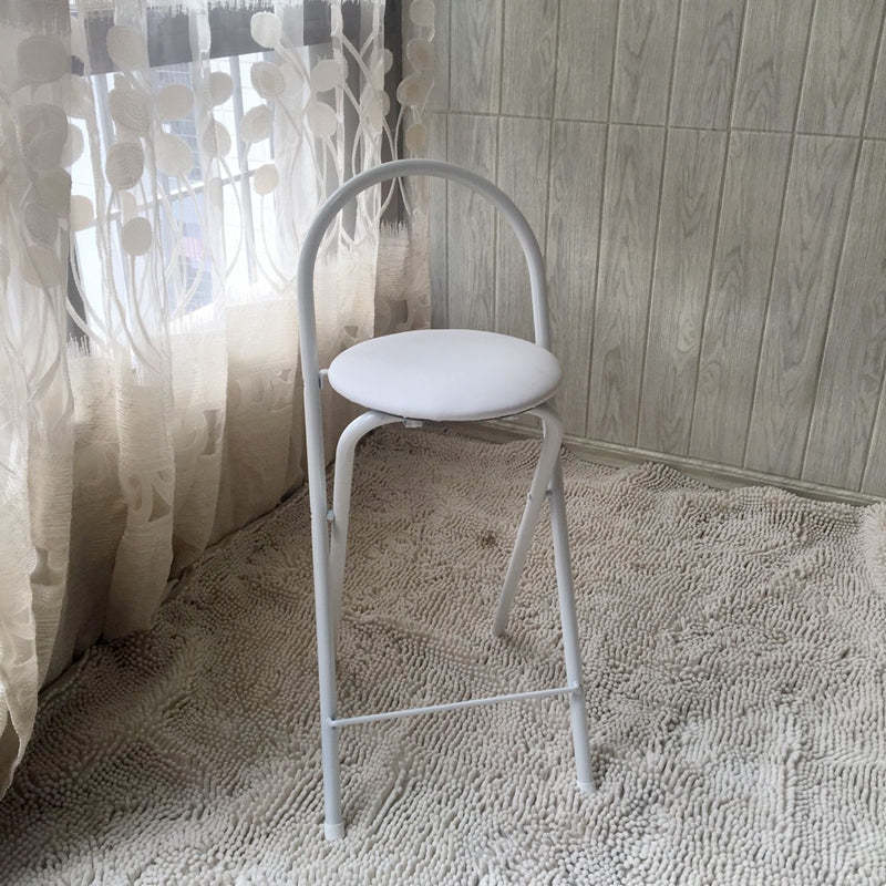 Minimalist Steel Engineered Wood Leather Foldable Bar Stool