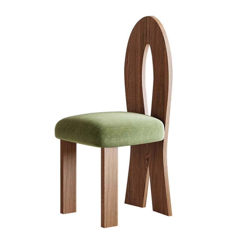 French Ash Wood Velvet Mermaid Dining Chair