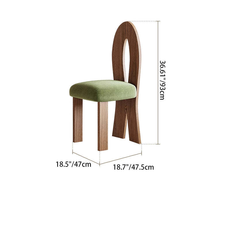 French Ash Wood Velvet Mermaid Dining Chair