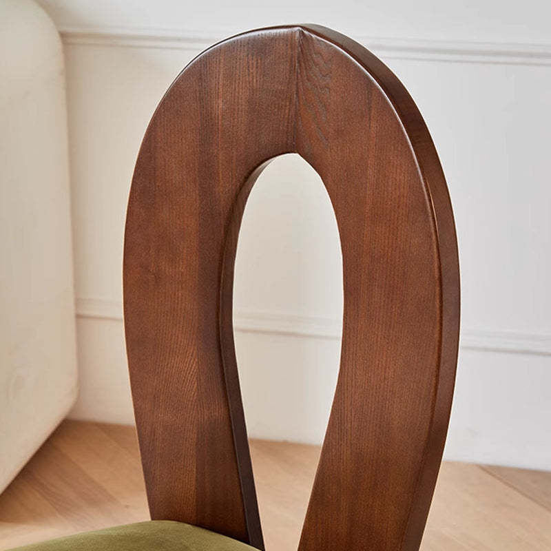 French Ash Wood Velvet Mermaid Dining Chair