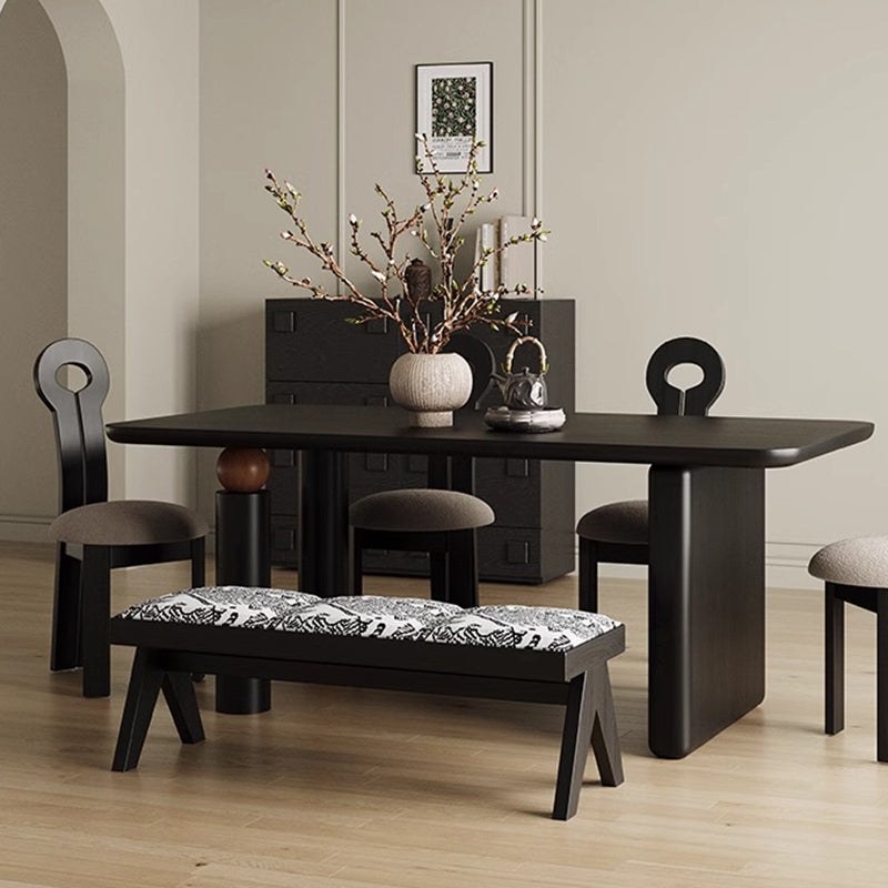 French Fabric Ash Wood Printed Bench