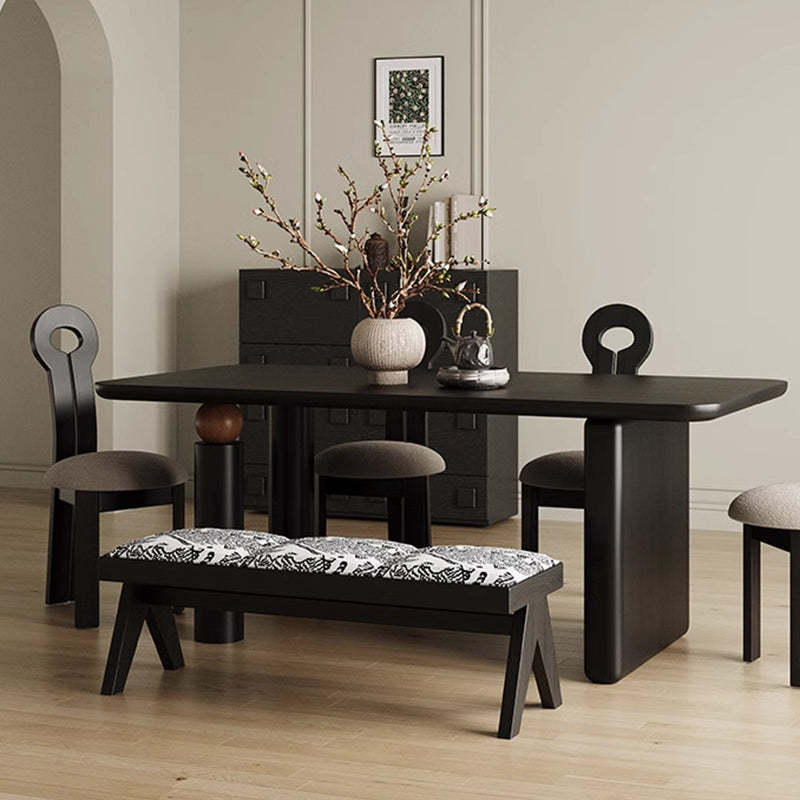 French Fabric Ash Wood Printed Bench