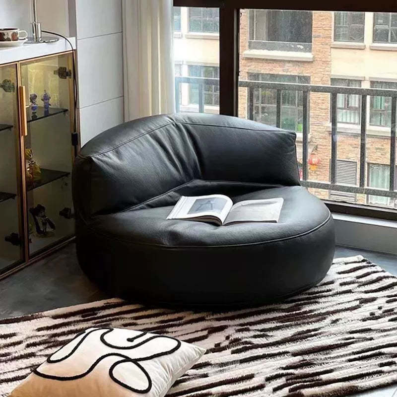 Retro Leather Semicircular Bean Bag Sofa