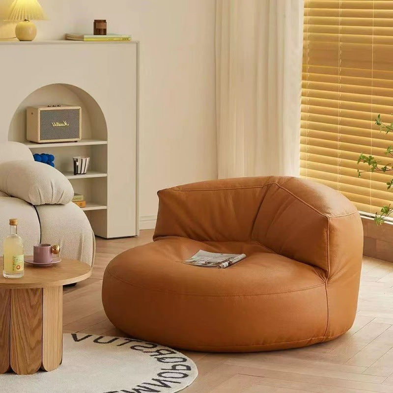 Retro Leather Semicircular Bean Bag Sofa