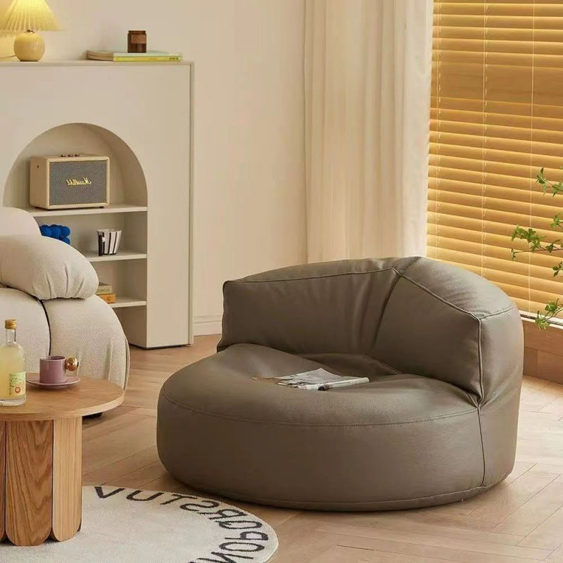 Retro Leather Semicircular Bean Bag Sofa