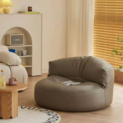 Retro Leather Semicircular Bean Bag Sofa