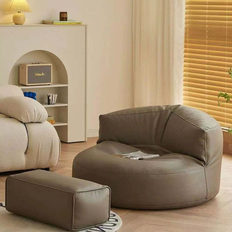 Retro Leather Semicircular Bean Bag Sofa