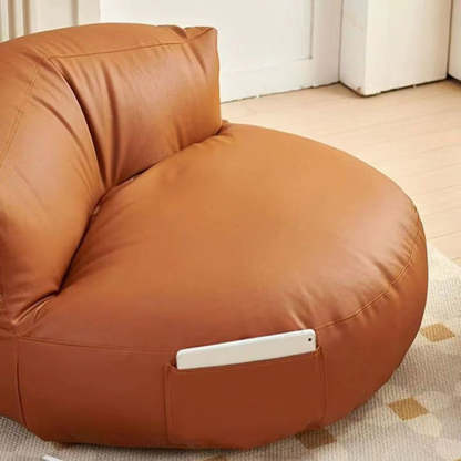Retro Leather Semicircular Bean Bag Sofa