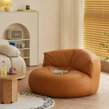 Retro Leather Semicircular Bean Bag Sofa