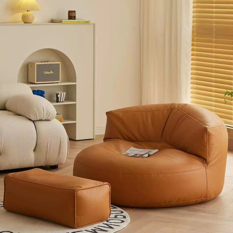 Retro Leather Semicircular Bean Bag Sofa