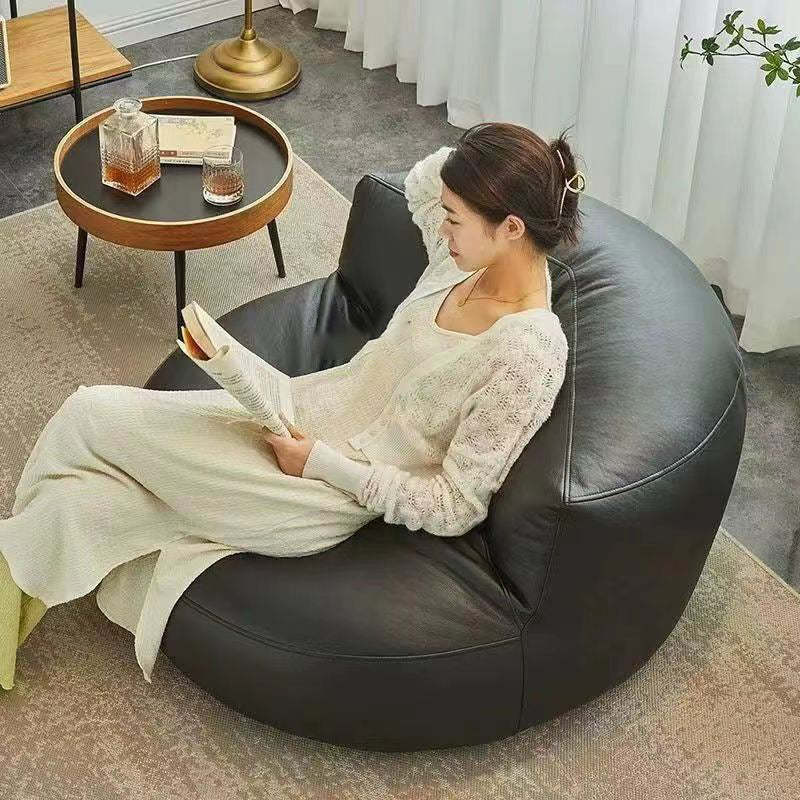 Retro Leather Semicircular Bean Bag Sofa
