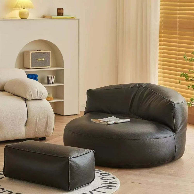 Retro Leather Semicircular Bean Bag Sofa