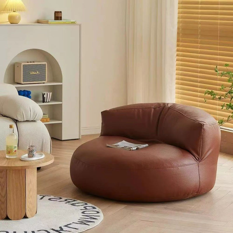 Retro Leather Semicircular Bean Bag Sofa