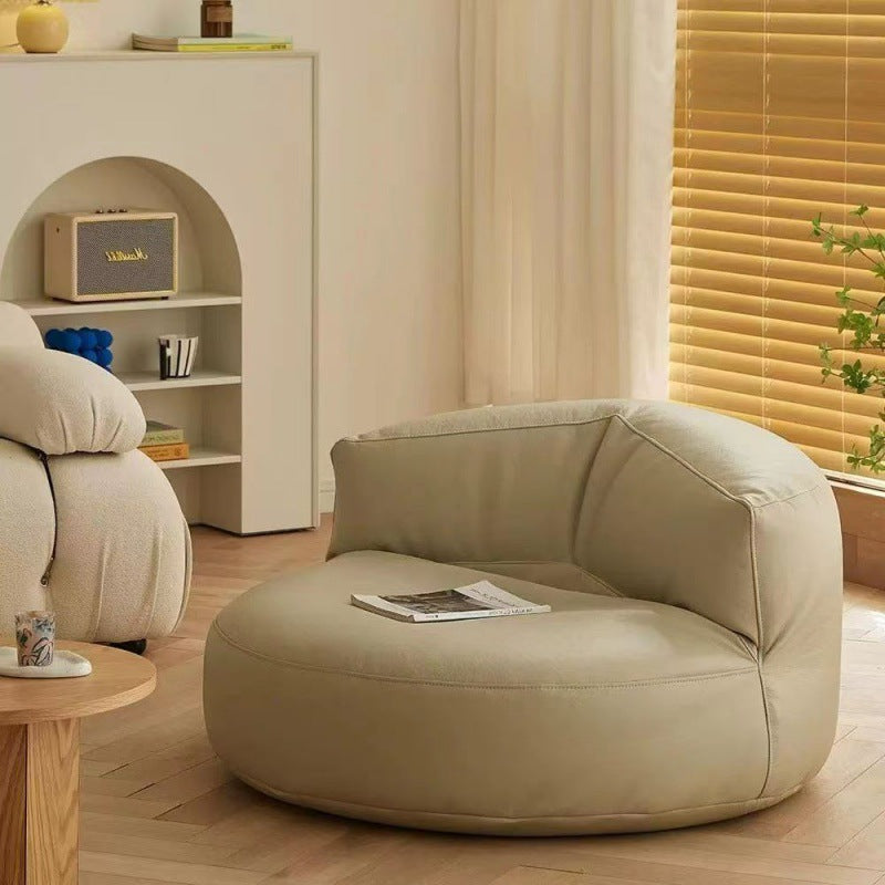 Retro Leather Semicircular Bean Bag Sofa