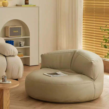Retro Leather Semicircular Bean Bag Sofa