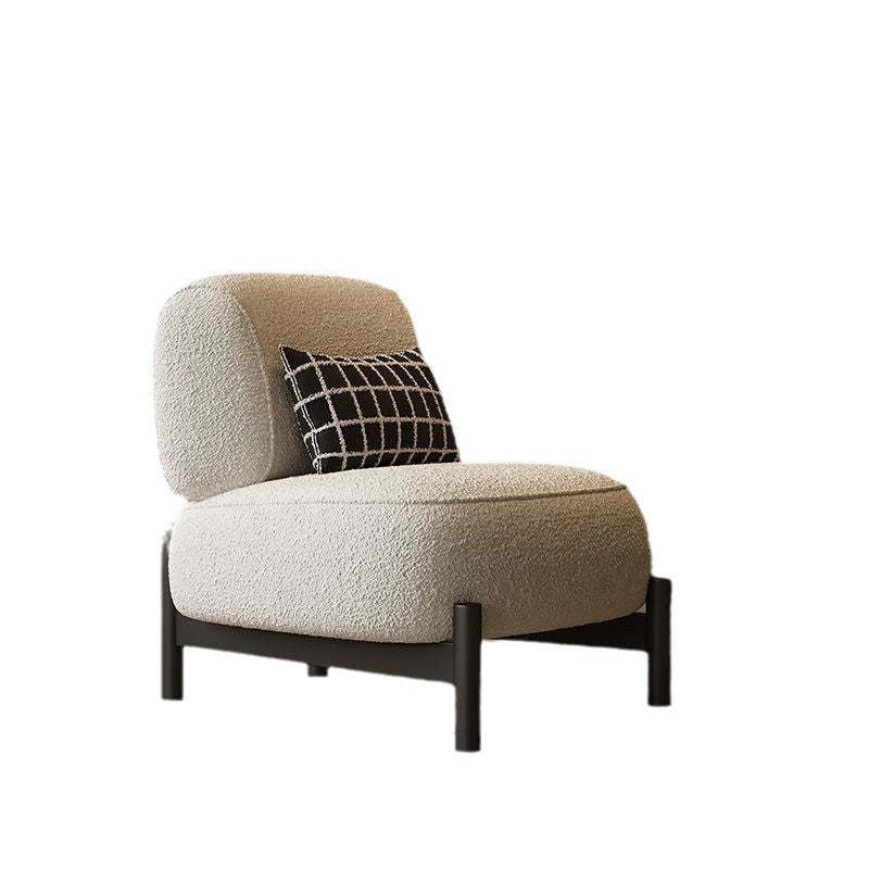 Nordic Lambswool Wood Steel Accent Chair