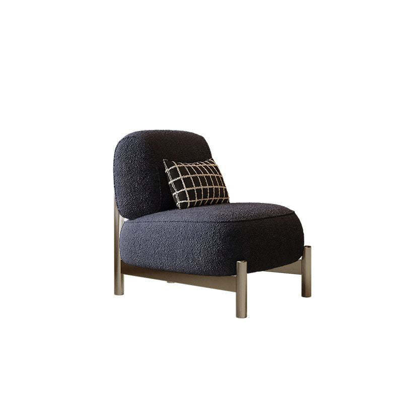 Nordic Lambswool Wood Steel Accent Chair