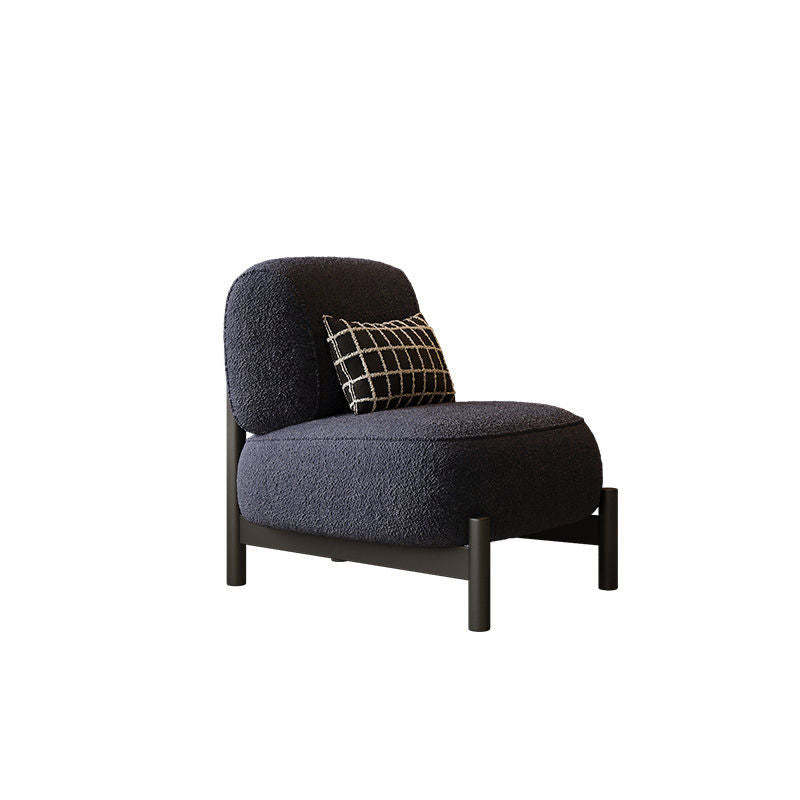 Nordic Lambswool Wood Steel Accent Chair