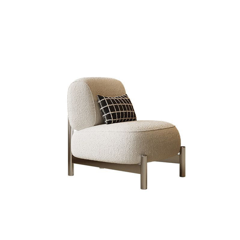 Nordic Lambswool Wood Steel Accent Chair
