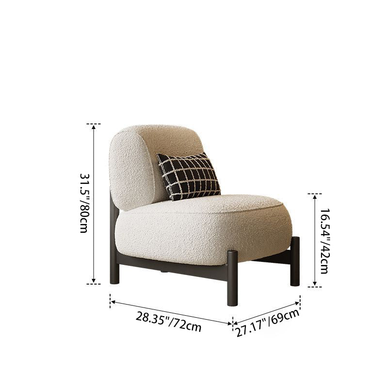 Nordic Lambswool Wood Steel Accent Chair