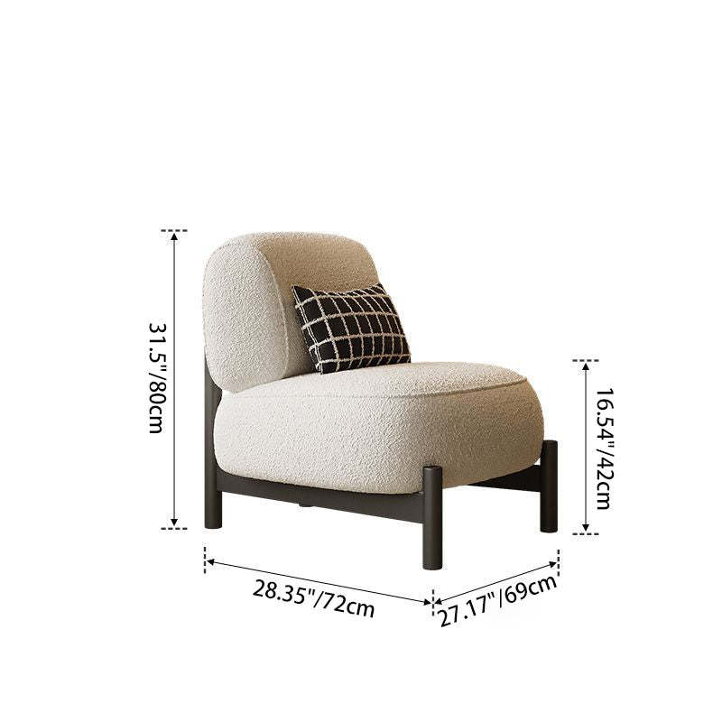 Nordic Lambswool Wood Steel Accent Chair