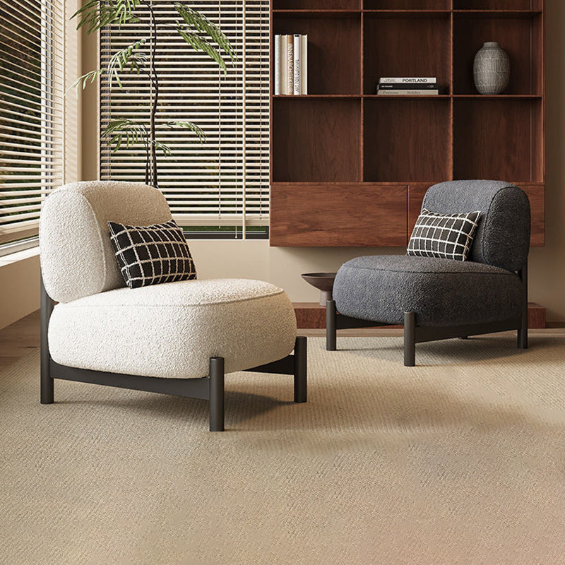 Nordic Lambswool Wood Steel Accent Chair