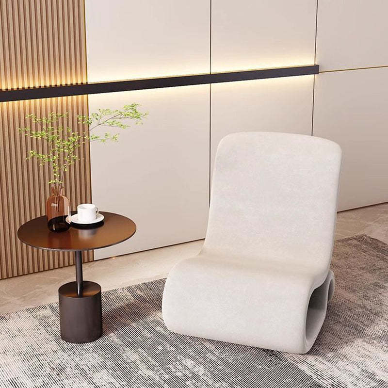 Modern Art Deco Velvet Iron Curved Accent Chair