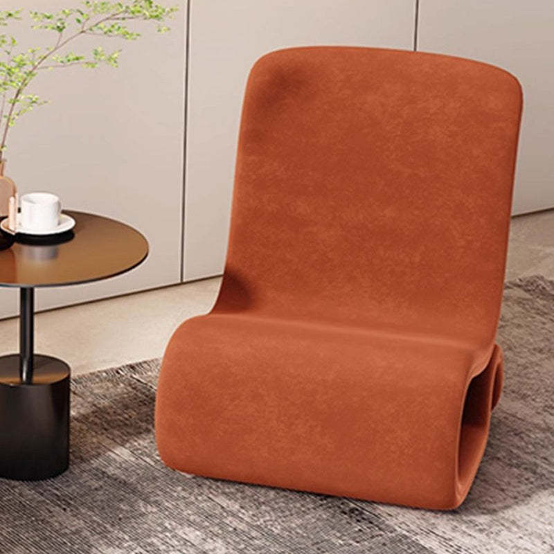 Modern Art Deco Velvet Iron Curved Accent Chair