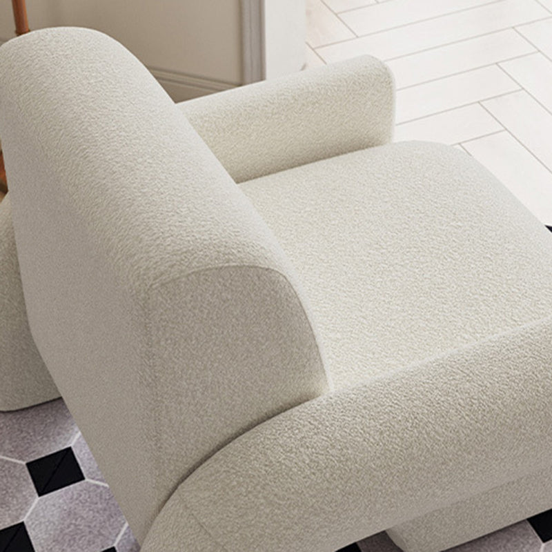 Nordic Lambswool Wood Accent Chair with Armrest