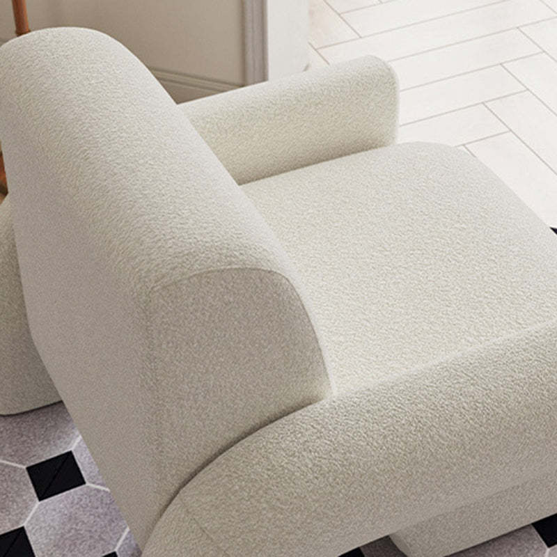 Nordic Lambswool Wood Accent Chair with Armrest