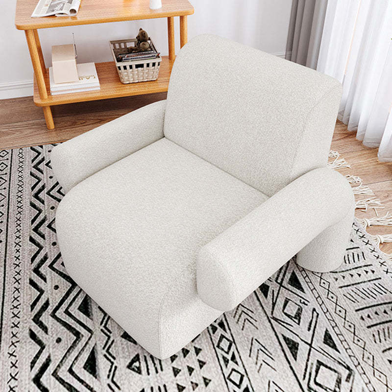 Nordic Lambswool Wood Accent Chair with Armrest