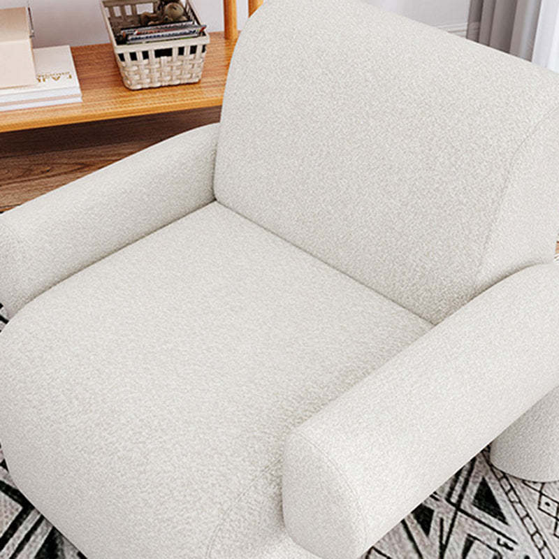 Nordic Lambswool Wood Accent Chair with Armrest